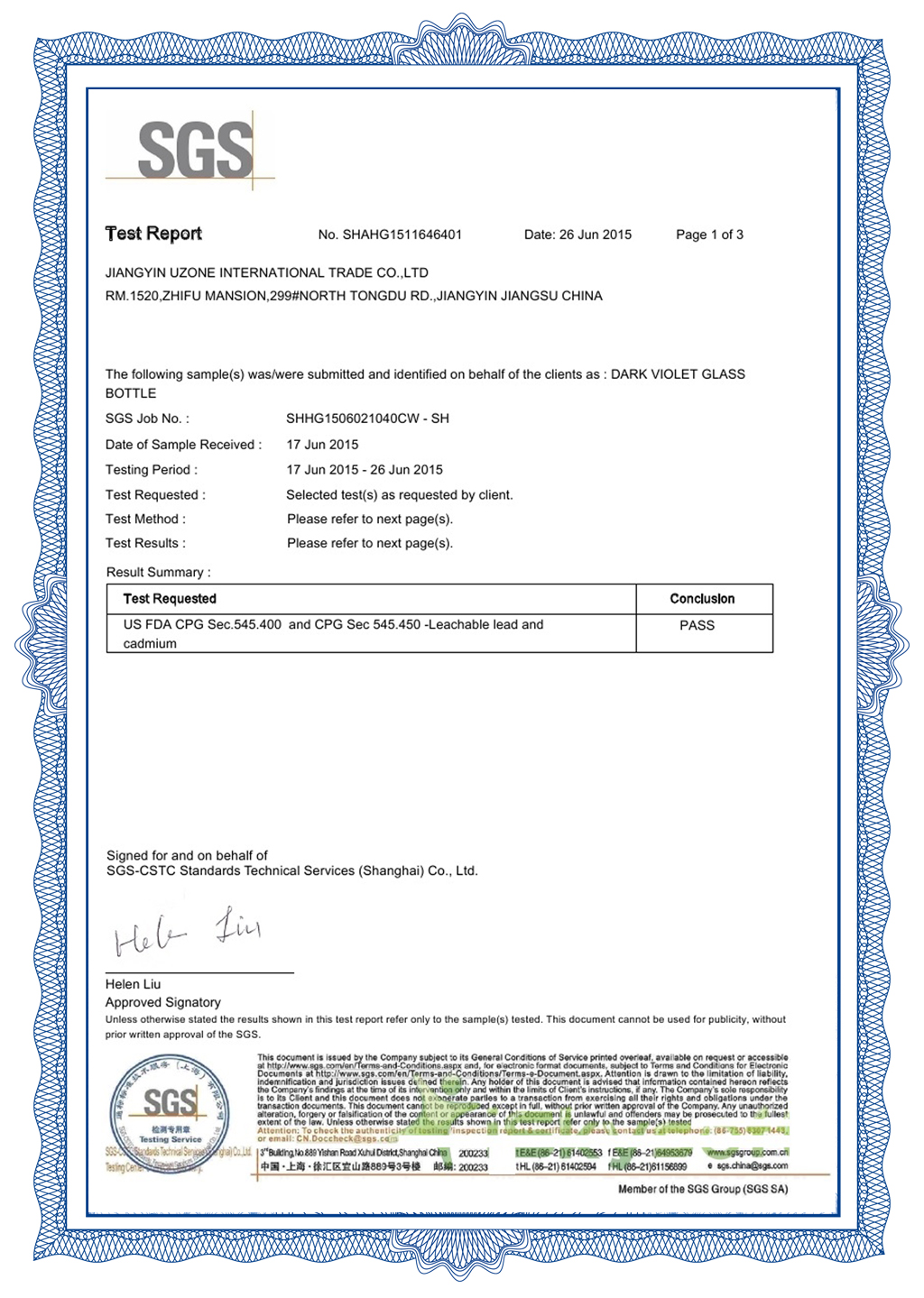 Uzone Group Certification-2